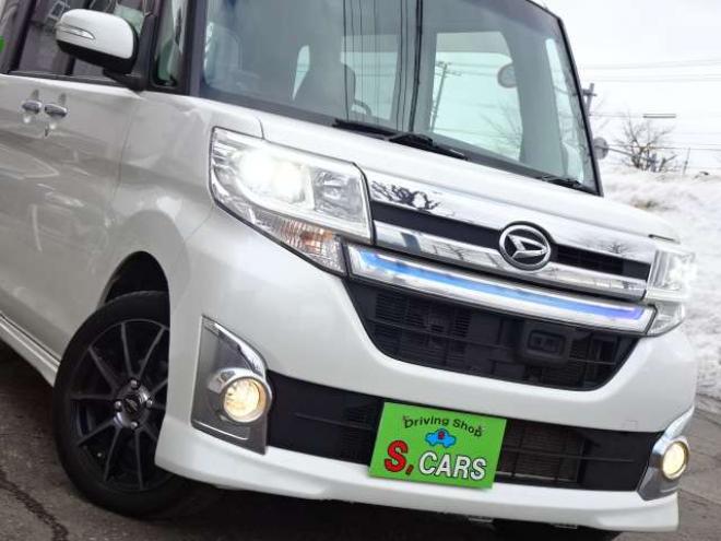 タントカスタム RS トップエディション SAII 4WD　保証1年/走行距離無制限　4WD　ワンオーナー　衝突軽減ブレーキシステム　両側パワースライドドア　純正ナビ　地デジ　Bカメラ　HDMI入力　純正エンジンスターター LEDヘッドライト　ハーフレザーシート 660