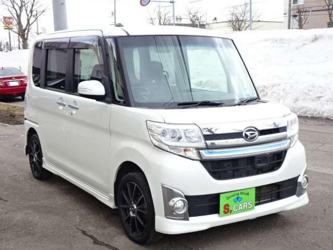タントカスタム RS トップエディション SAII 4WD　保証1年/走行距離無制限　4WD　ワンオーナー　衝突軽減ブレーキシステム　両側パワースライドドア　純正ナビ　地デジ　Bカメラ　HDMI入力　純正エンジンスターター LEDヘッドライト　ハーフレザーシート 660