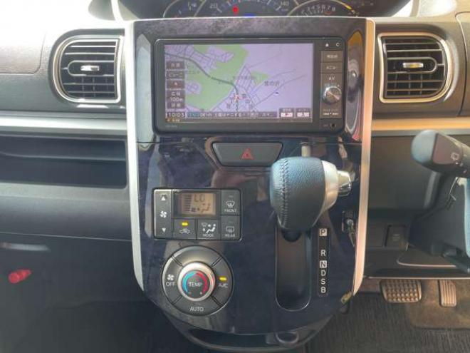 タントカスタム RS トップエディション SAII 4WD　後期型/1年保証/Bluetooth/ナビ・フルセグTV/バックカメラ/エンジンスターター/純正15インチアルミホイール/アルミホイール付き冬タイヤ付き/ハーフレザーシート/LEDフォグライト/車検整備2年付/法定整備/修復歴無し 660