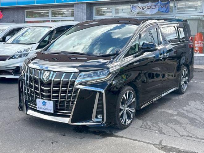 アルファードハイブリッドハイブリッド2.5SR 4WD　ローンが不安な方＜優遇ローン＞　寒冷地仕様　純正ワイドナビ　後席モニター　黒革シート 4WD 2500 5Dr
