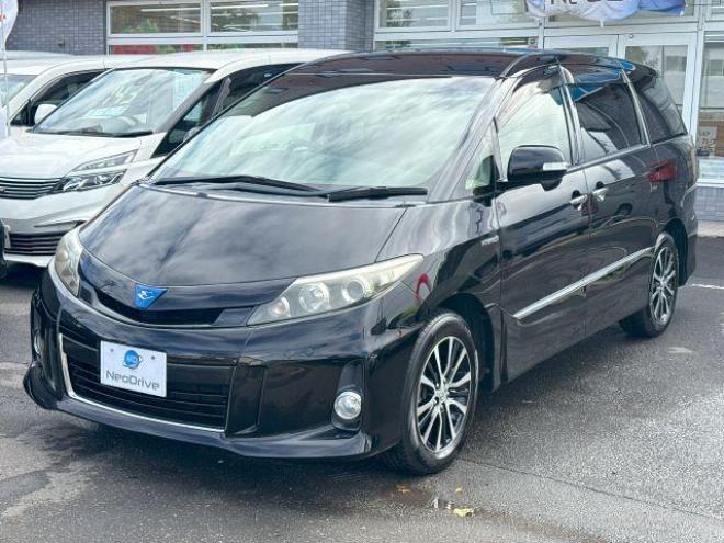 エスティマハイブリッドハイブリッド2.4アエラス レザーPKG 4WD　ローンが不安な方＜優遇ローン＞　本州仕入　純正ナビTV　後席モニター　両側パワースライド　電動リアゲート 4WD 2400 5Dr