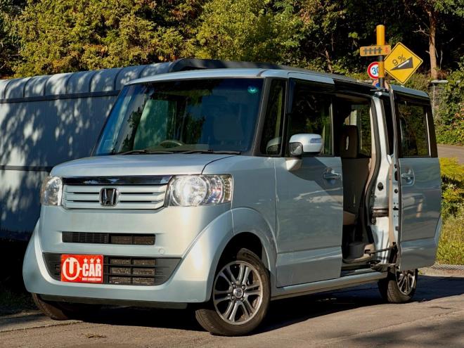 N-BOX+4WD フルフラットシート190センチ　左パワースライド　車中泊可能　バックカメラ　エンジンスターター　ワンセグナビ　ETC タイミングチェーン車　スマートキー 4WD 660 5Dr