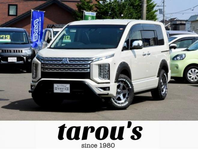 デリカＤ：５ Ｐ ４ＷＤ 本州仕入 ＴＡＲＯＵＳセレクション ＴＯＹＯタイヤ２３５／７０Ｒ１６／新品アルミ ＪＡＯＳオーバーフェンダー 新品フロントガード 本革シート １１型純正ナビ オートステップ付（北海道） 4WD 2200(D) 5Dr