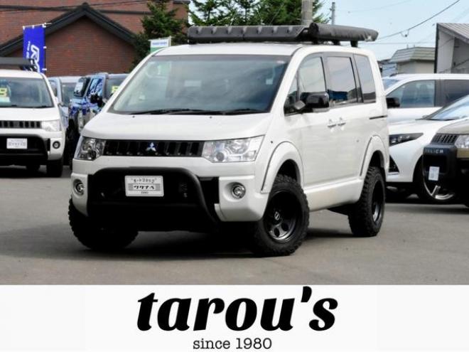 デリカＤ：５ シャモニー ４ＷＤ サイドタープ／ルーフキャリア リフトアップ １６インチホイール／ＭＴタイヤ ＢＳスタッドレス フリップダウンモニター（北海道） 4WD 2200(D) 5Dr
