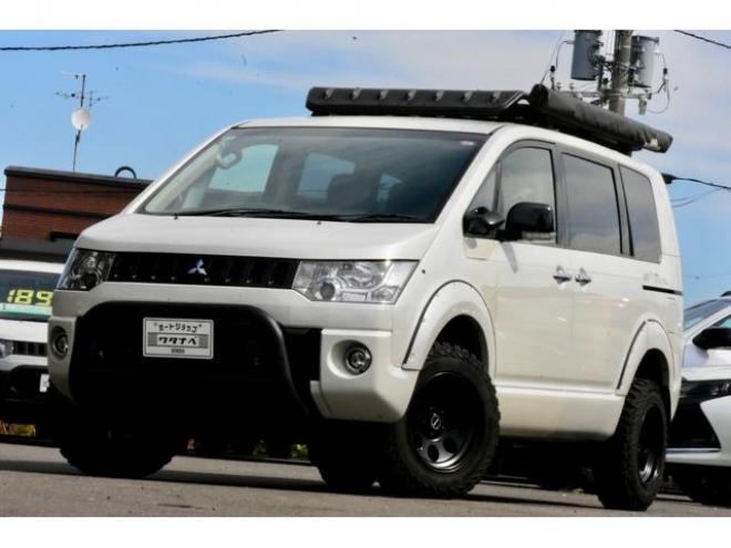 デリカＤ：５ シャモニー ４ＷＤ サイドタープ／ルーフキャリア リフトアップ １６インチホイール／ＭＴタイヤ ＢＳスタッドレス フリップダウンモニター（北海道） 4WD 2200(D) 5Dr