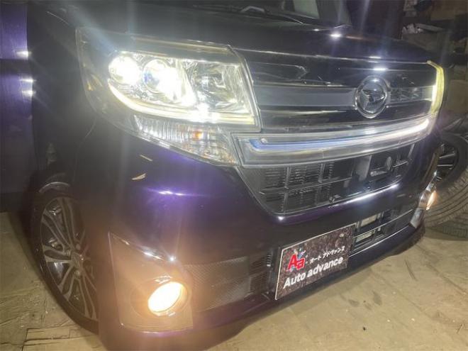 タントカスタムＲＳ ＳＡ ４ＷＤ 本州仕入れ ターボ ナビ ＴＶ Ｒカメラ 衝突軽減装置 横滑り防止機能 寒冷地仕様 ＬＥＤ キーレス スマートキー パワーステアリング フルタイム４ＷＤ パワーウィンドウ 盗難防止装置（北海道） 4WD 660 5Dr