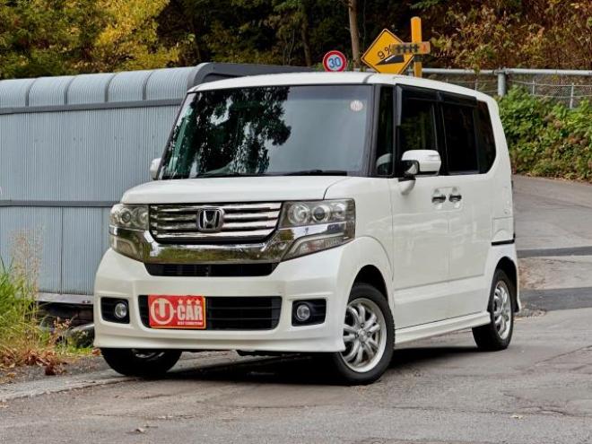 N-BOXカスタムG Lパッケージ　4WD タイミングチェーン車　Bluetooth フルセグテレビ　ナビ　DVD再生　ETC エンジンスターター　HID スマートキー　左パワースライド 4WD 660 5Dr