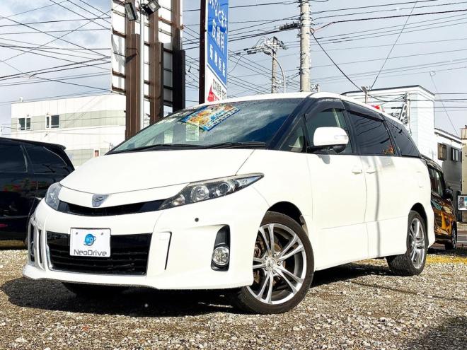 エスティマ2.4アエラス レザーパッケージ 4WD　ローンが不安な方＜優遇ローン＞本州仕入　両側パワスラ　後席モニター