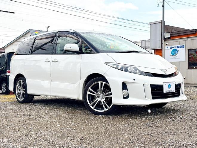 エスティマ2.4アエラス レザーパッケージ 4WD　ローンが不安な方＜優遇ローン＞本州仕入　両側パワスラ　後席モニター