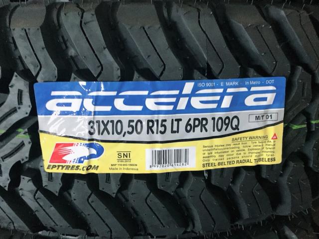 夏新品タイヤ アクセレラ 31×10.50R15LT 6PR　4本