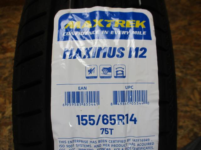 AZ sports 14×4.5J（+45）4H-100/　155/65R14（マックストレック　MAXIMUS M2）新品セット　脱着料込