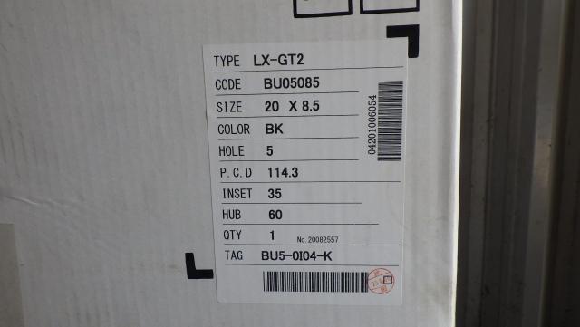 展示未使用品 LX-MODE LX-GT2 20x8.5J 5-114.3 ET35 トヨタ平座ナット専用 ４本セット 070512