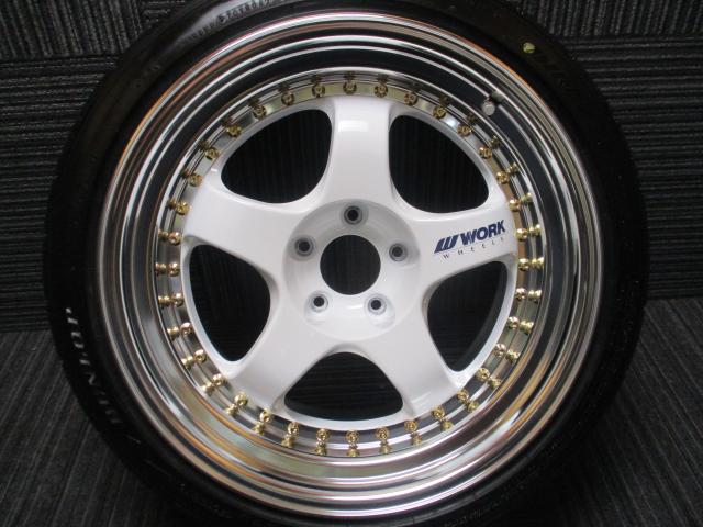 ワーク マイスター　MEISTER S1 3PIECE　18×10J(+18)5H-114.3/ 265/35R18(ダンロップ　DIREZZA DZ102）Rディスク　ビッグキャリパー　オプションゴールドピアスボルト　タイヤ2025年製造