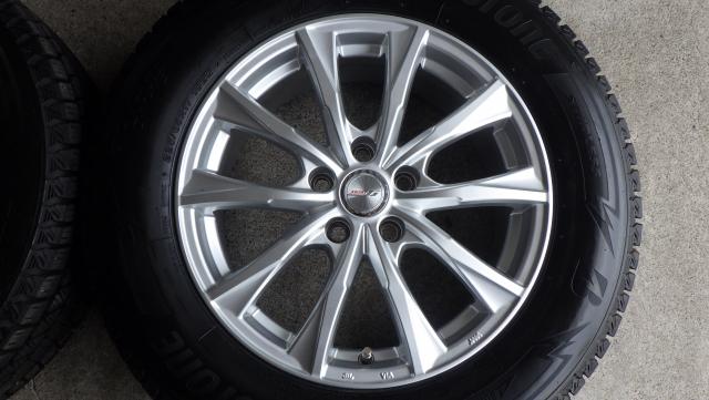 17×7J 5H/114.3 39 2021年製9~9.2mm山！ ブリヂストン ブリザックDM-V3 225/65R17 102Q 17x7Jトヨタ純正ナット専用アルミ 中古4本セット 080530