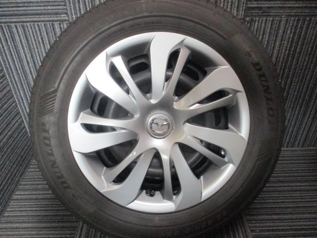 マツダ純正　デミオ　スチール　15×5.5J（+40）4H-100/　185/65R15（ダンロップ　ルマンⅤ+）タイヤバリ山　2025年製造