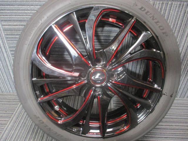 ウェッズ　レオニスTE　BK/SC（RED）16×5J（+45）4H-100/　165/50R16（ダンロップ　ルマンⅤ）