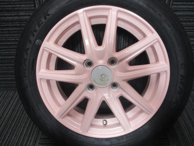 共豊コーポレーション　デコル　カヌレ（ピンク）　14×4.5J（+45）4H-100/ 155/65R14(マックストレック　マキシマスM2）　新品展示品